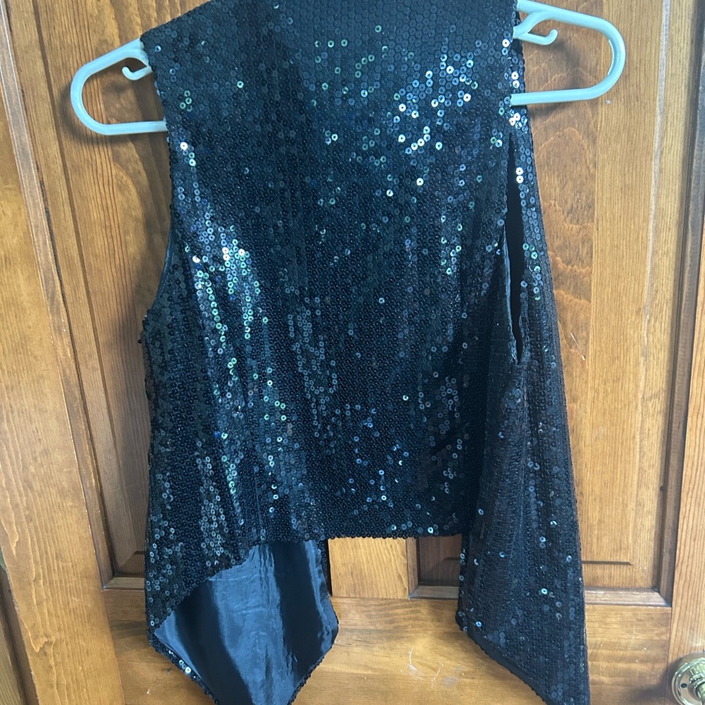 Wet Seal Black Sequin Sleeveless Top
